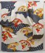 Photo1: 5001T07z1080 Vintage Japanese Kimono Silk FURISODE Folding fan Off-white (1)