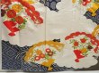 Photo6: 5001T07z1080 Vintage Japanese Kimono Silk FURISODE Folding fan Off-white (6)