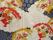 Photo8: 5001T07z1080 Vintage Japanese Kimono Silk FURISODE Folding fan Off-white (8)