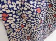 Photo3: 5003T13z700 Vintage Japanese Kimono Silk MEISEN KOMON Dark lavender blue (3)