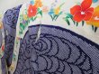 Photo2: 5003T14z1140 Vintage Japanese Kimono Silk FURISODE Flowers Dark lavender blue (2)