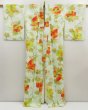 Photo8: 5003T03z830 Vintage Japanese Kimono Silk KOMON Flower Soft green (8)