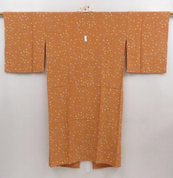 Photo1: 5004T01z570  Japanese Kimono Silk JUBAN Toys Orange-Brown (1)