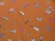 Photo6: 5004T01z570  Japanese Kimono Silk JUBAN Toys Orange-Brown (6)