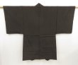 Photo3: 5004T04z570 Vintage Japanese Kimono Silk Men's HAORI  Dark brown (3)