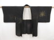 Photo6: 5004T05z680 Vintage Japanese Kimono Silk HAORI  Black (6)