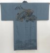 Photo1: 5004T08z440  Japanese Kimono Synthetic Men's JUBAN Mt.Fuji Blue-Gray (1)