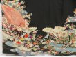 Photo5: 5004T11z1090 Vintage Japanese Kimono Crepe Silk TOMESODE Black (5)