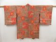 Photo1: 5004T12z570 Vintage Japanese Kimono Silk HAORI Maple Dark orange (1)