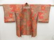 Photo5: 5004T12z570 Vintage Japanese Kimono Silk HAORI Maple Dark orange (5)