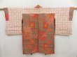 Photo6: 5004T12z570 Vintage Japanese Kimono Silk HAORI Maple Dark orange (6)