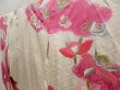 Photo2: 5004T13z1040 Vintage Japanese Kimono Silk FURISODE Peony Pink-Purple (2)