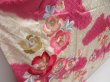 Photo3: 5004T13z1040 Vintage Japanese Kimono Silk FURISODE Peony Pink-Purple (3)