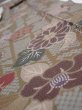 Photo4: 2H09z60  Japanese Kimono Silk  FABRIC Flowers Dark olive 75.6x7.1 (4)