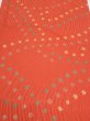 Photo1: 2H01z60  Japanese Kimono Silk  FABRIC Shibori Dark orange 44.9x14.4 (1)