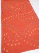 Photo2: 2H01z60  Japanese Kimono Silk  FABRIC Shibori Dark orange 44.9x14.4 (2)