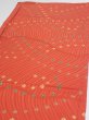 Photo3: 2H01z60  Japanese Kimono Silk  FABRIC Shibori Dark orange 44.9x14.4 (3)