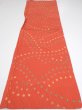 Photo5: 2H01z60  Japanese Kimono Silk  FABRIC Shibori Dark orange 44.9x14.4 (5)