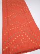 Photo2: 2H05z80  Japanese Kimono Silk  FABRIC Shibori Dark orange 63.0x14.4 (2)