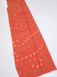 Photo2: 2H07z40  Japanese Kimono Silk  FABRIC Shibori Dark orange 55.1x7.9 (2)