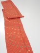 Photo3: 2H09z40  Japanese Kimono Silk  FABRIC Shibori Dark orange 77.2x6.3 (3)