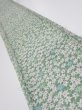 Photo1: 2H07z40  Japanese Kimono Silk  FABRIC Maple Sage green 54.3x7.3 (1)