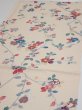 Photo3: 2H01z60  Japanese Kimono Silk  FABRIC Camellia Light cream 38.6x14.6 (3)