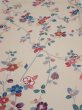 Photo1: 2H02z60  Japanese Kimono Silk  FABRIC Camellia Light cream 39.0x14.4 (1)