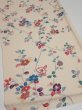 Photo2: 2H02z60  Japanese Kimono Silk  FABRIC Camellia Light cream 39.0x14.4 (2)