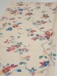 Photo3: 2H02z60  Japanese Kimono Silk  FABRIC Camellia Light cream 39.0x14.4 (3)