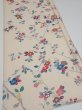 Photo2: 2H05z80  Japanese Kimono Silk  FABRIC Camellia Light cream 57.5x14.6 (2)