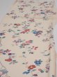 Photo3: 2H05z80  Japanese Kimono Silk  FABRIC Camellia Light cream 57.5x14.6 (3)