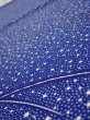 Photo4: 2H01z40  Japanese Kimono Silk  FABRIC Snow grass Dark blue 38.6x13.6 (4)