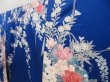 Photo2: 5006T02z1120 Vintage Japanese Kimono Silk FURISODE Peony Oriental blue (2)