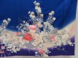 Photo7: 5006T02z1120 Vintage Japanese Kimono Silk FURISODE Peony Oriental blue (7)