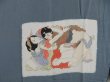 Photo3: 5006T09z540 Vintage Japanese Kimono Silk Men's JUBAN Shunga Blue-Gray (3)