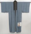 Photo6: 5006T09z540 Vintage Japanese Kimono Silk Men's JUBAN Shunga Blue-Gray (6)