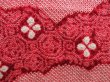 Photo4: 5012T02z540 Vintage Japanese Kimono Silk SHIBORI HAORI Flower Red-Pink (4)