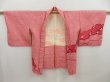 Photo5: 5012T02z540 Vintage Japanese Kimono Silk SHIBORI HAORI Flower Red-Pink (5)