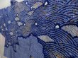 Photo2: 5012T06z480 Vintage Japanese Kimono Silk SHIBORI HAORI Seigaiha Oriental blue (2)