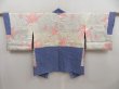 Photo6: 5012T06z480 Vintage Japanese Kimono Silk SHIBORI HAORI Seigaiha Oriental blue (6)