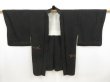 Photo6: 5012T07z470 Vintage Japanese Kimono Silk HAORI Flowers Black (6)