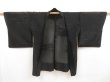 Photo6: 5012T09z380 Vintage Japanese Kimono Silk See through HAORI  Black (6)