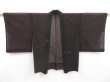 Photo1: 5012T11z230 Vintage Japanese Kimono Silk See through HAORI Flower Black (1)