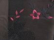 Photo4: 5012T11z230 Vintage Japanese Kimono Silk See through HAORI Flower Black (4)