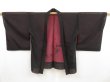 Photo5: 5012T11z230 Vintage Japanese Kimono Silk See through HAORI Flower Black (5)