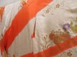 Photo2: 5012T12z1080 Vintage Japanese Kimono Silk FURISODE Flowers Dark orange (2)