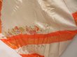 Photo4: 5012T12z1080 Vintage Japanese Kimono Silk FURISODE Flowers Dark orange (4)