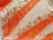 Photo5: 5012T12z1080 Vintage Japanese Kimono Silk FURISODE Flowers Dark orange (5)