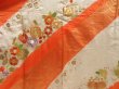 Photo8: 5012T12z1080 Vintage Japanese Kimono Silk FURISODE Flowers Dark orange (8)